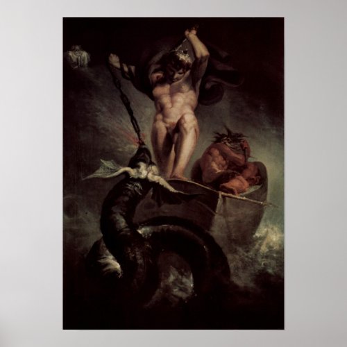 Thor Battering The Midgard Serpent Poster