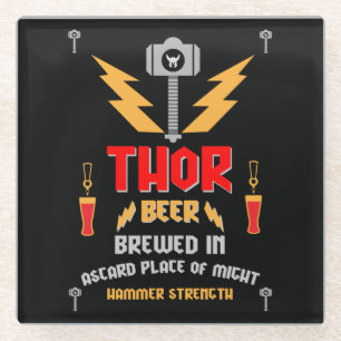 Thor Beer Germanic Paganism Glass Coaster