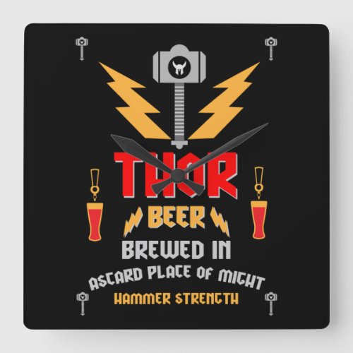 Thor Beer Germanic Paganism Square Wall Clock