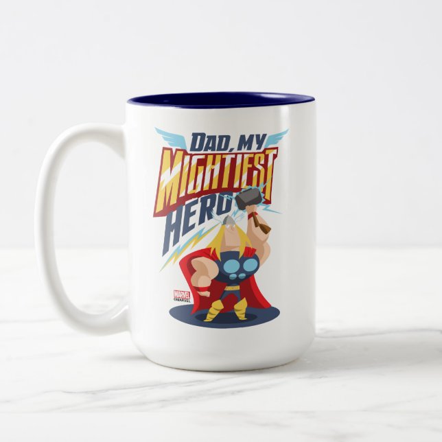 Thor | Dad, My Mightiest Hero Two-Tone Coffee Mug (Left)