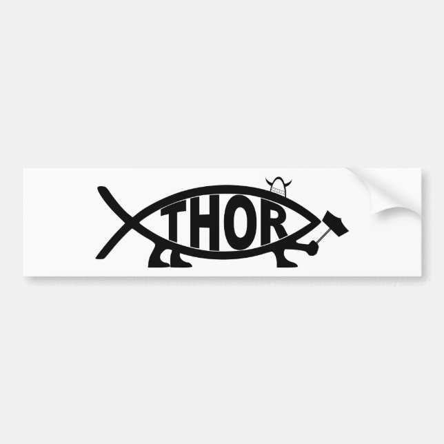 THOR Fish Bumper Sticker (Front)