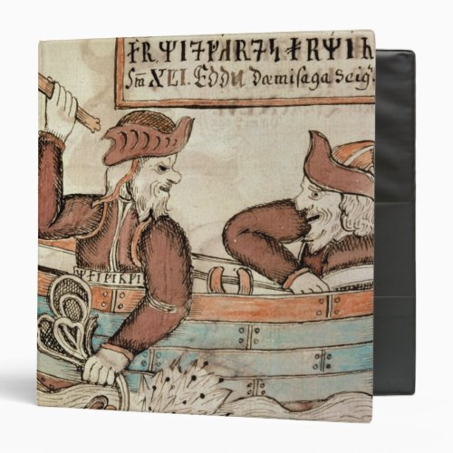 Thor fishing for the serpent of Midgard 3 Ring Binder