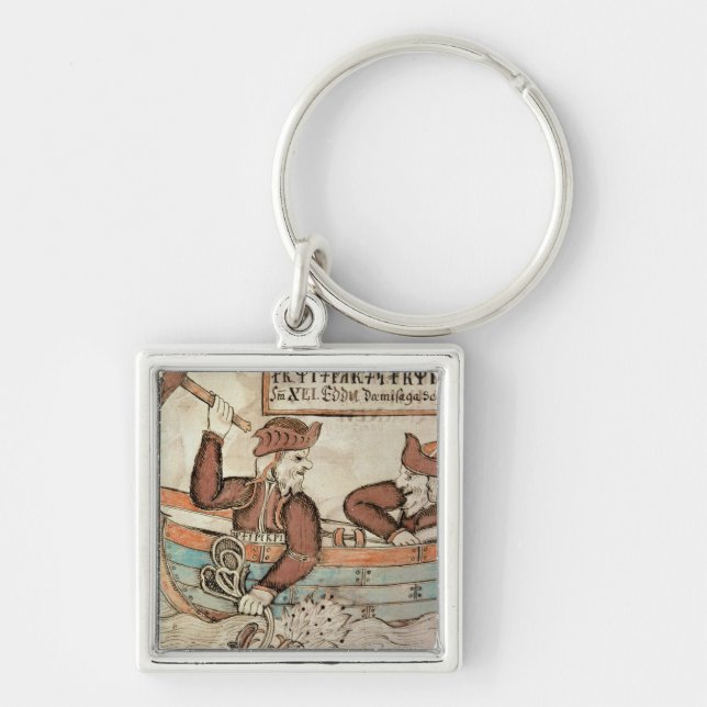 Thor fishing for the serpent of Midgard Keychain (Front)