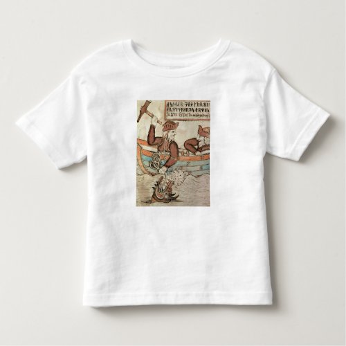 Thor fishing for the serpent of Midgard Toddler T_shirt