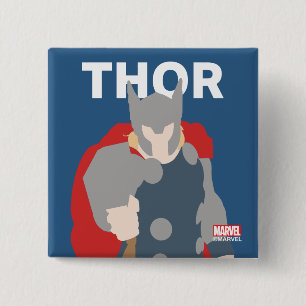 Thor Flat Color Character Art Button