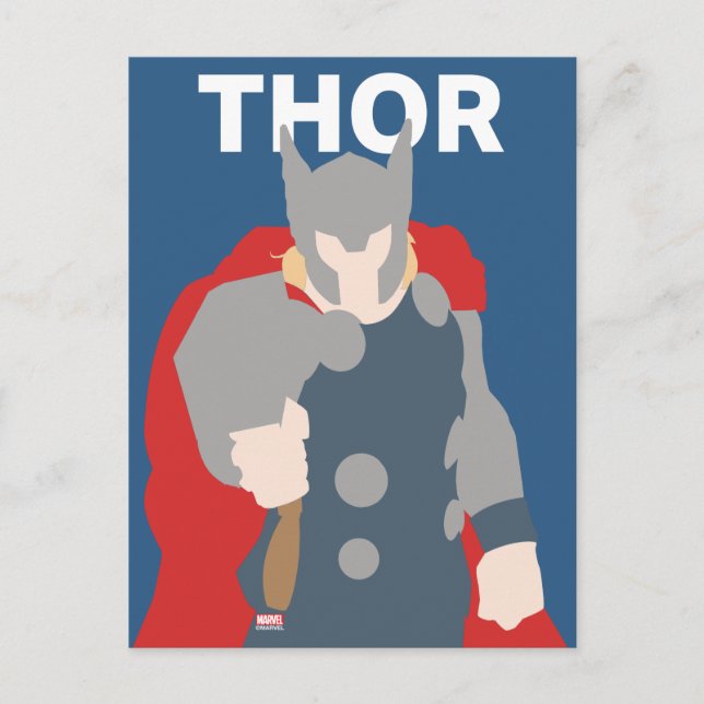 Thor Flat Color Character Art Postcard (Front)