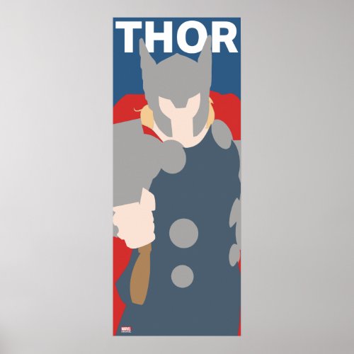Thor Flat Color Character Art Poster