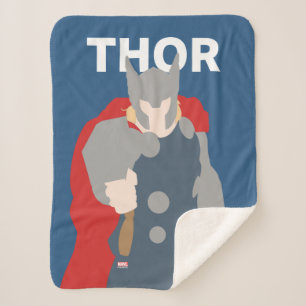 Thor Flat Color Character Art Sherpa Blanket
