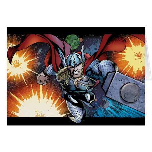 Thor Flying Through Space Comic Panel Cards (Front Horizontal)