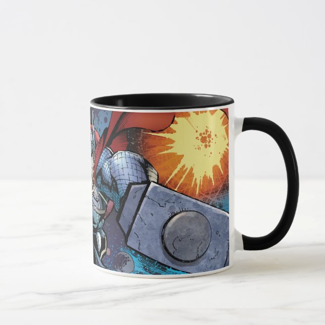 Thor Flying Through Space Comic Panel Mug (Right)
