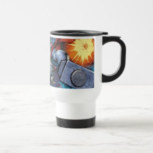 Thor Flying Through Space Comic Panel Travel Mug