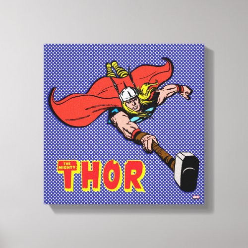 Thor Flying With Mjolnir Canvas Print