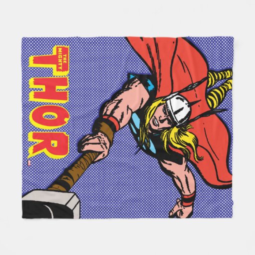 Thor Flying With Mjolnir Fleece Blanket | Zazzle