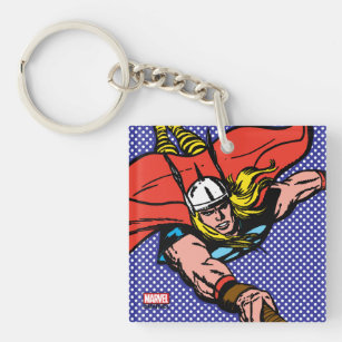 Thor Flying With Mjolnir Keychain