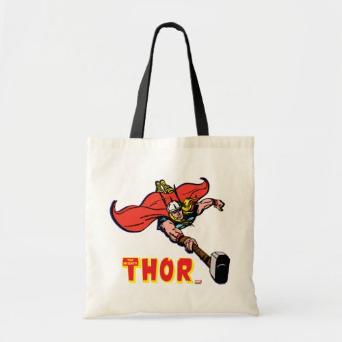 Thor Flying With Mjolnir Tote Bag