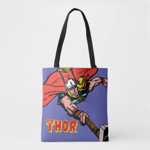 Thor Flying With Mjolnir Tote Bag
