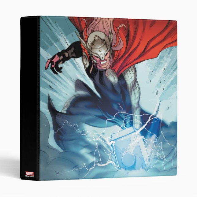 Thor Hammer Comic Panel 3 Ring Binder (Front/Spine)