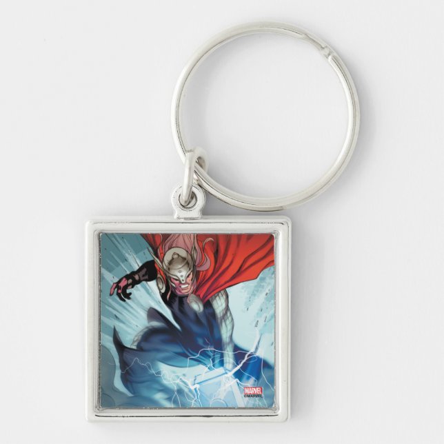 Thor Hammer Comic Panel Keychain (Front)