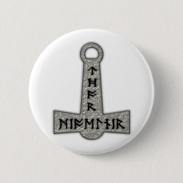 Thor Hammer Mjölnir Button (Front)