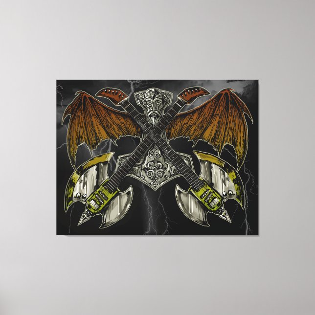 Thor Hammer of the Gods Guitars Canvas Print (Front)