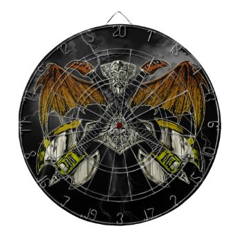 Thor Hammer Of The Gods Guitars Dartboard With Darts by themonsterstore at Zazzle