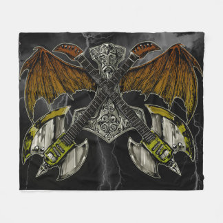 Thor Hammer of the Gods Guitars Fleece Blanket