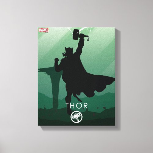 Thor Heroic Silhouette Canvas Print
