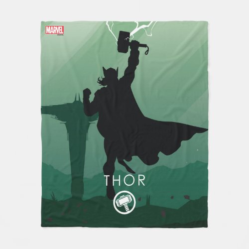 Thor Heroic Silhouette Fleece Blanket