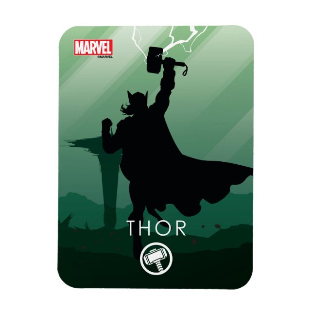 Thor Heroic Silhouette Magnet (Vertical)