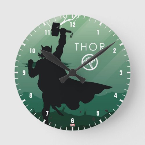 Thor Heroic Silhouette Round Clock