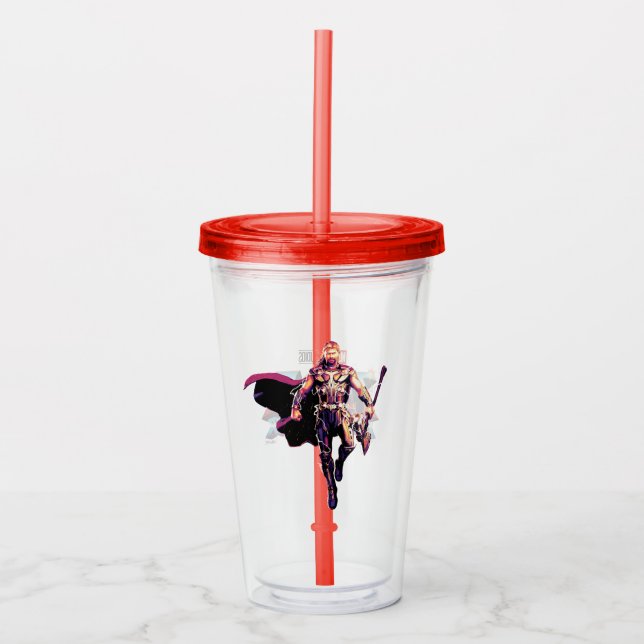 Thor Illustrated Character Art Acrylic Tumbler (Front)
