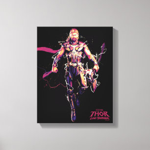 Thor Illustrated Character Art Canvas Print