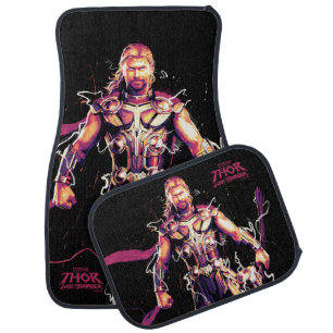 Thor Illustrated Character Art Car Floor Mat
