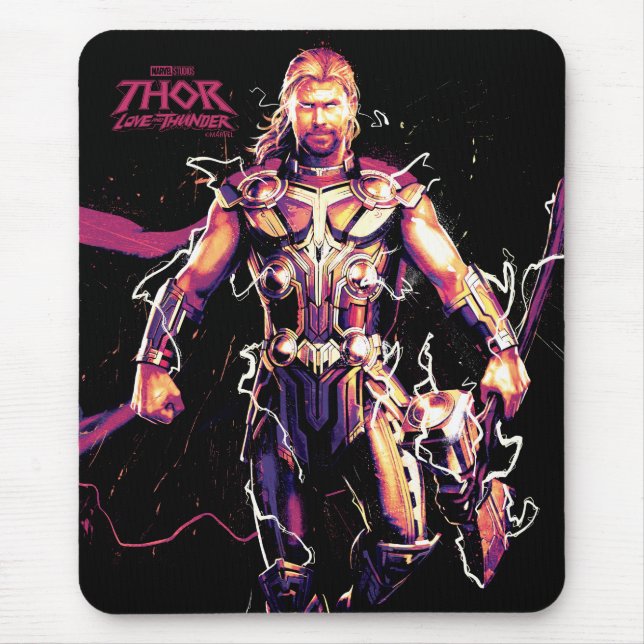 Thor Illustrated Character Art Mouse Pad (Front)