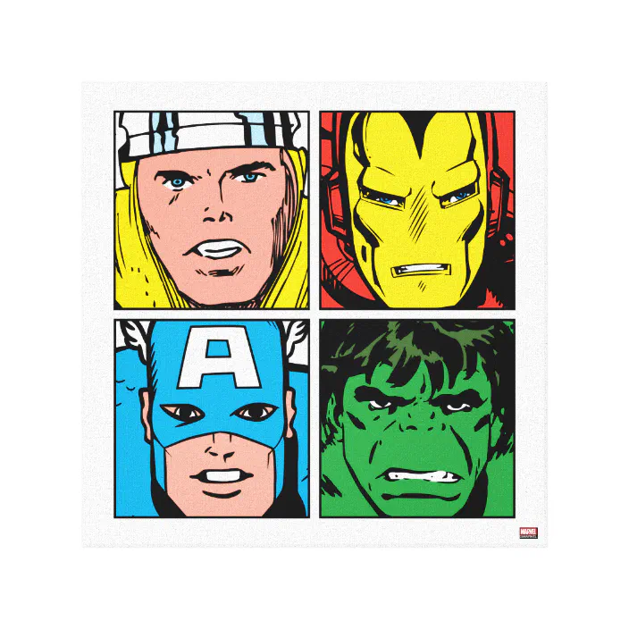 thor iron man captain america hulk pattern canvas print zazzle com