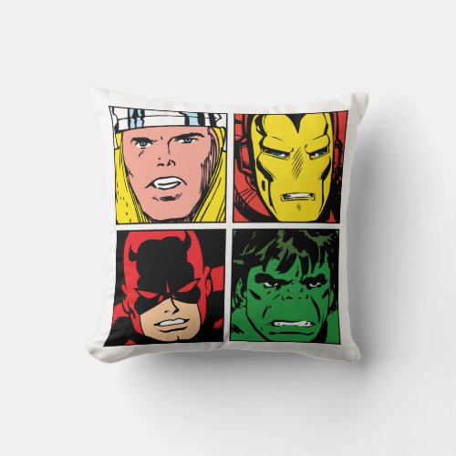 Thor Iron Man Daredevil Hulk Pattern Throw Pillow