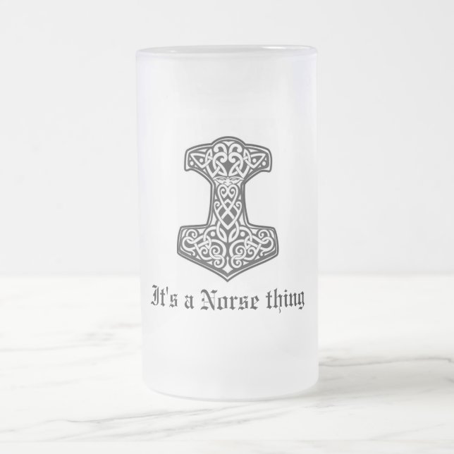 Thor, It's a Norse thing Frosted Glass Beer Mug (Center)