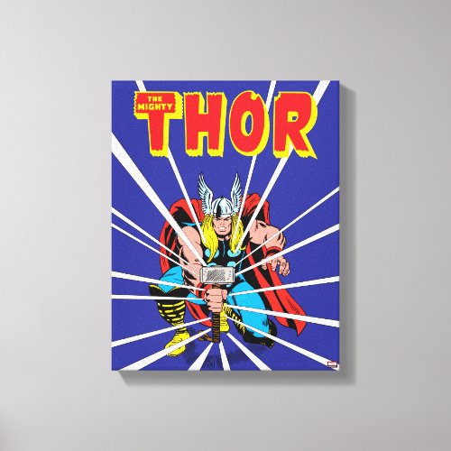 Thor Kneeling With Mjolnir Graphic Canvas Print
