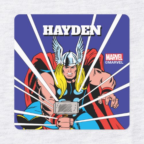 Thor Kneeling With Mjolnir Graphic Kids Labels