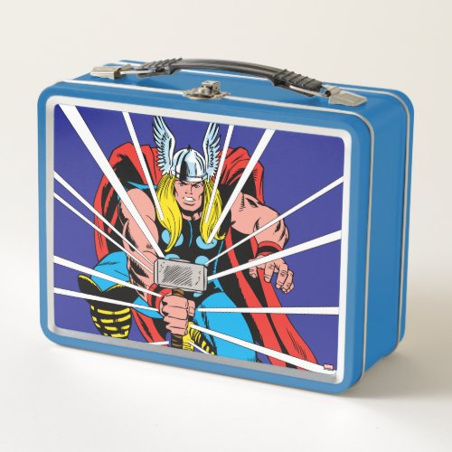 Thor Kneeling With Mjolnir Graphic Metal Lunch Box