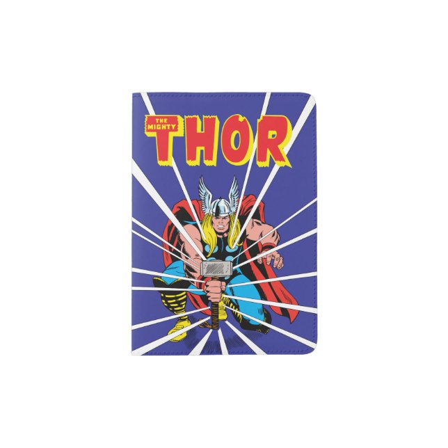 Thor Kneeling With Mjolnir Graphic Passport Holder (Front)