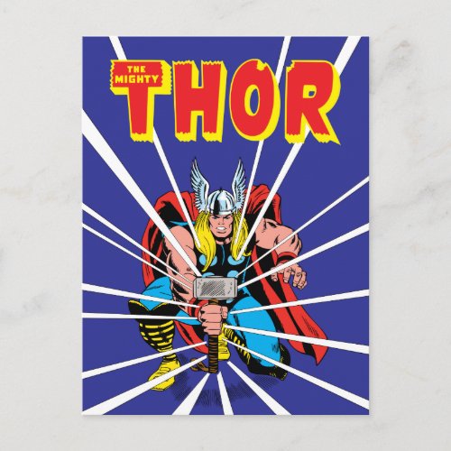 Thor Kneeling With Mjolnir Graphic Postcard