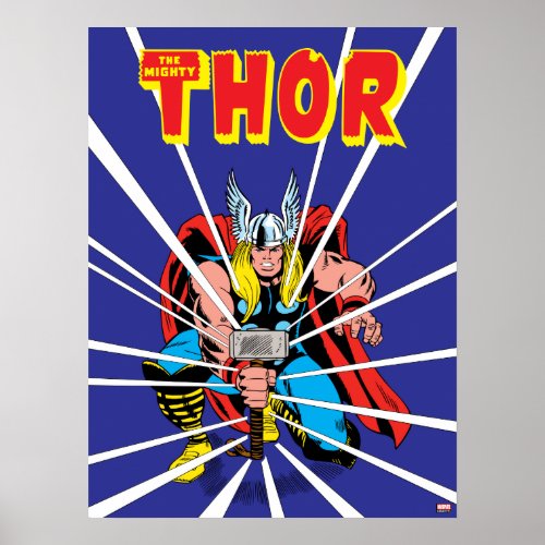 Thor Kneeling With Mjolnir Graphic Poster