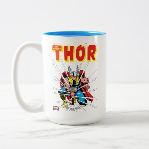 Thor Kneeling With Mjolnir Graphic Two_Tone Coffee Mug