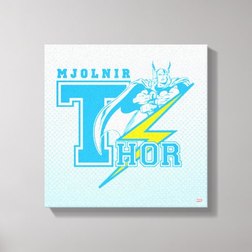 Thor Lightning Collegiate Badge Canvas Print