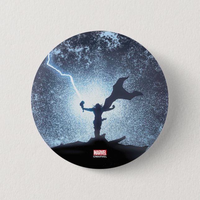 Thor Lightning Comic Panel Button (Front)