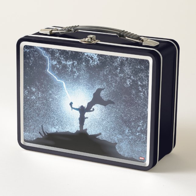 Thor Lightning Comic Panel Metal Lunch Box (Front)