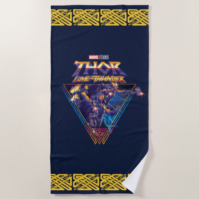 Thor: Love and Thunder Prismatic Triangle Graphic Beach Towel (Front)
