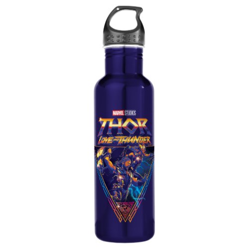 Thor Love and Thunder Prismatic Triangle Graphic Stainless Steel Water Bottle