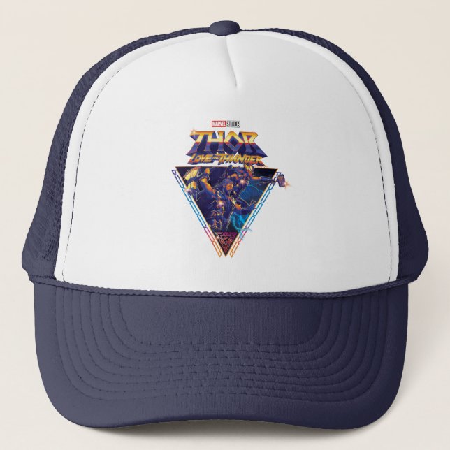 Thor: Love and Thunder Prismatic Triangle Graphic Trucker Hat (Front)